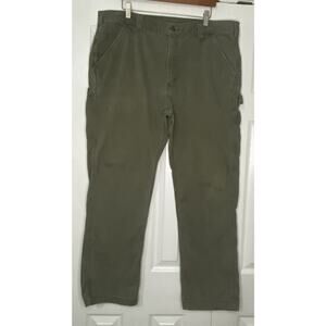Carhartt B324 ARG Relaxed Fit Pants 40x30 Green 100% Cotton Carpenter Work Men's